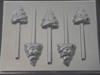 552sp Swirl Poop Emoji Ice Cream Chocolate or Hard Candy Lollipop Mold